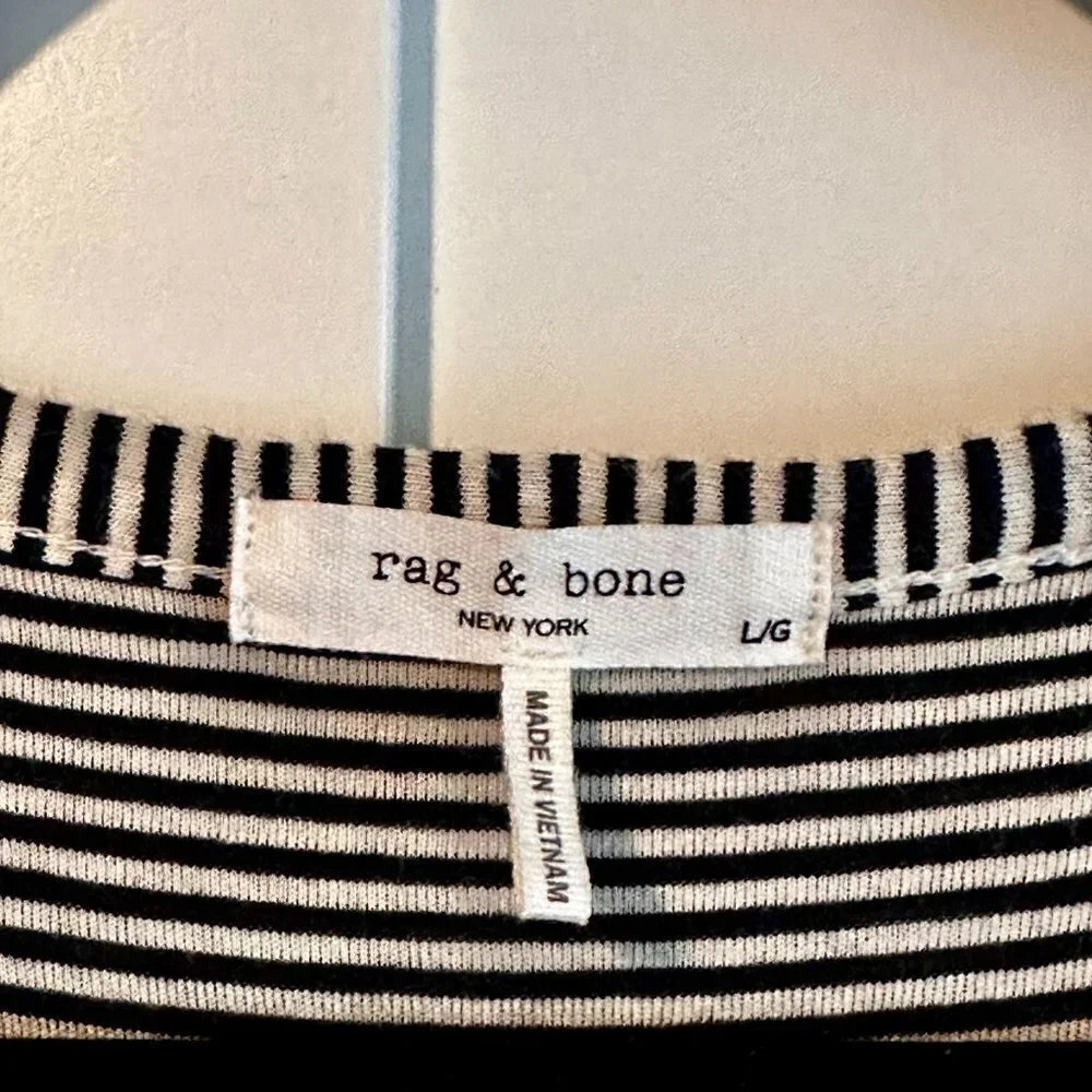 Rag & Bone Michal Stripe Muscle Tank Midi Dress- Size Large - Picture 4 of 5